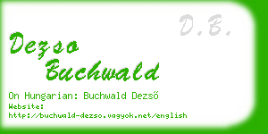 dezso buchwald business card